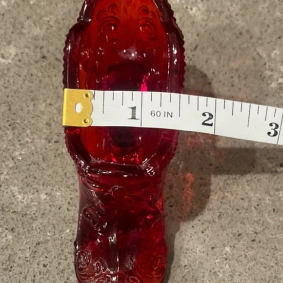 Fenton Ruby Red Glass Slipper - Picture 7 of 8